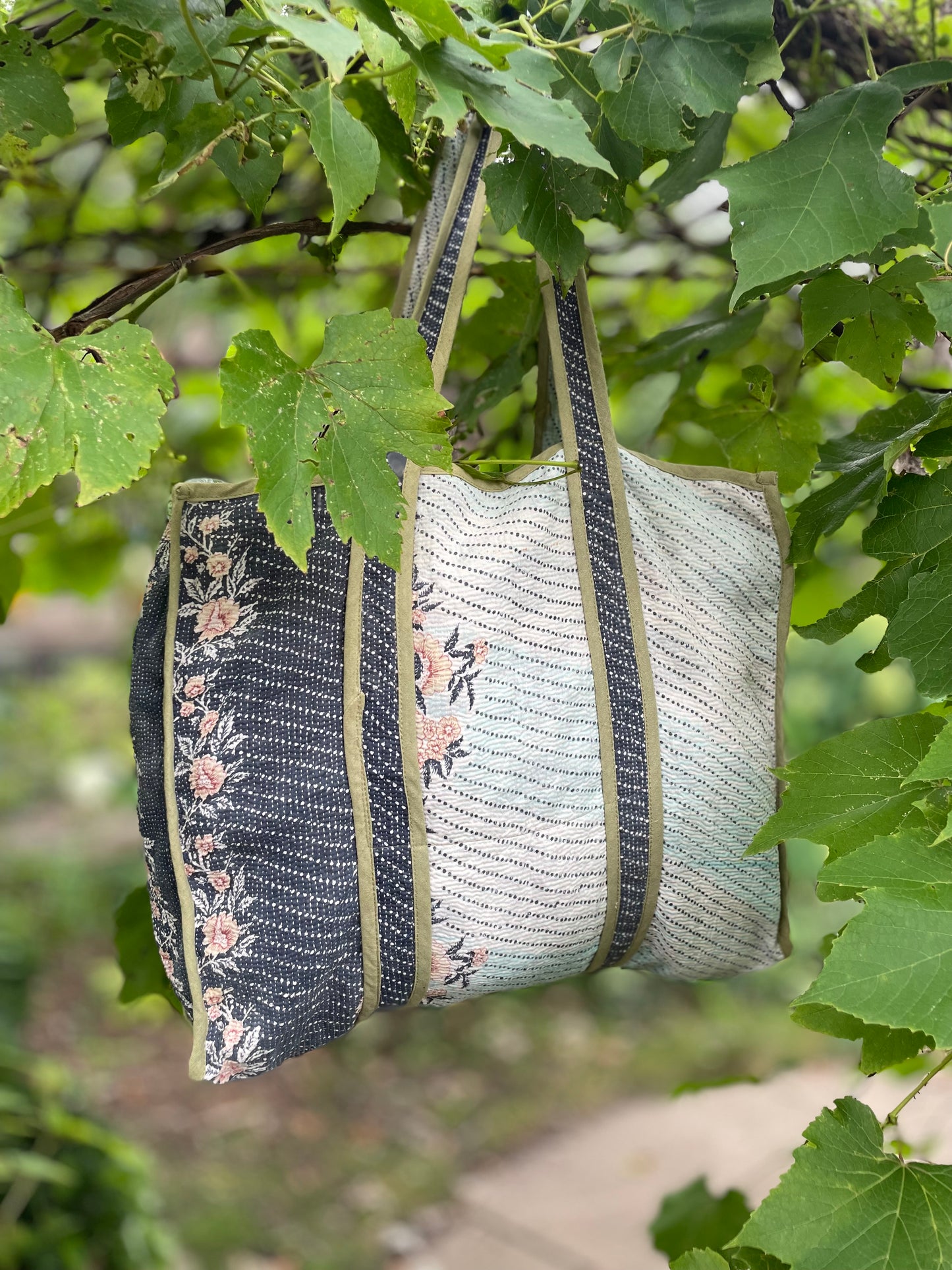 Redding Kantha Tote Bag - Soft Blue