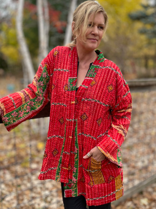 Wanderer Reversible Kantha Robe.