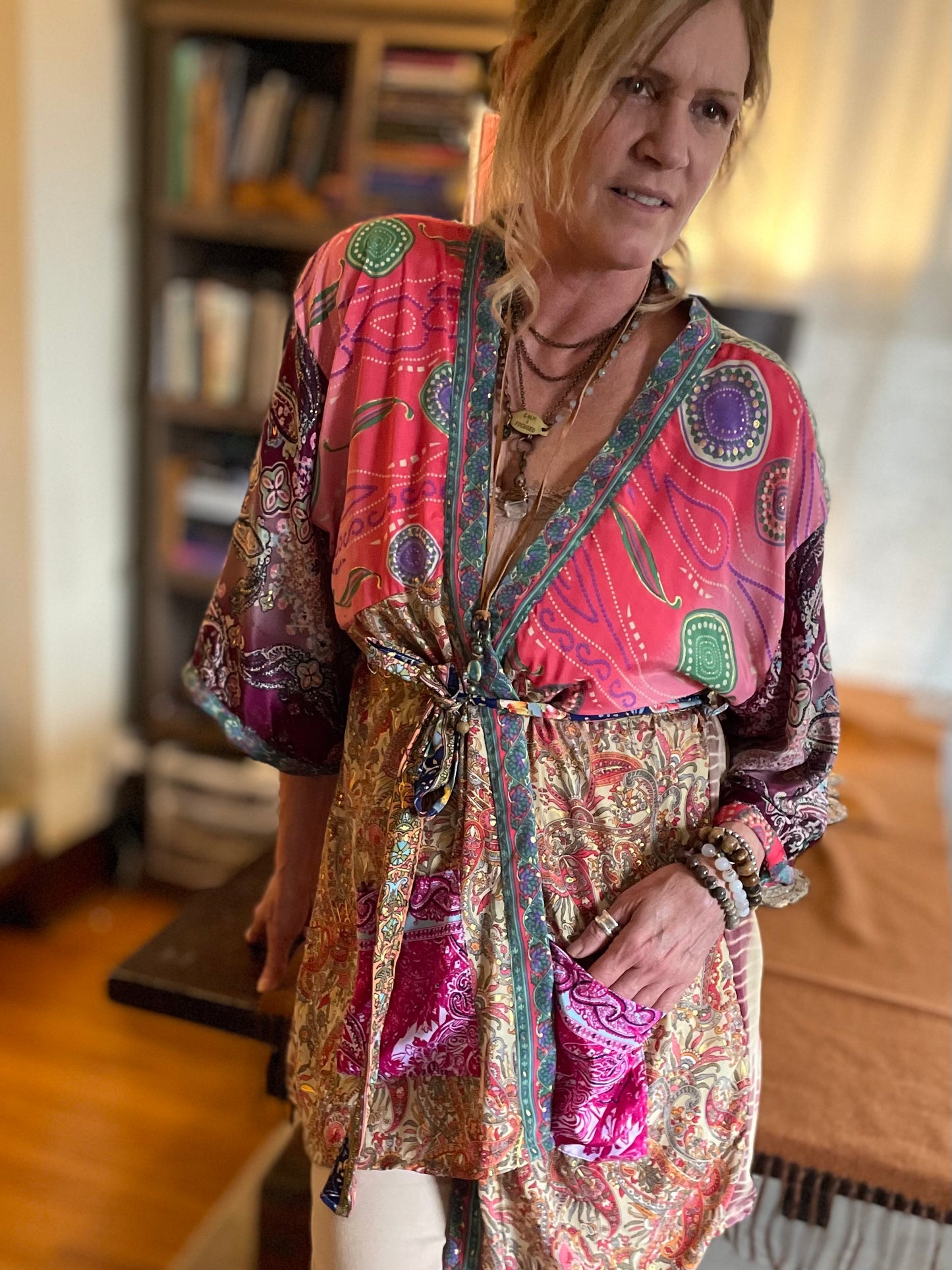 Topangea Silk Sari Robe.