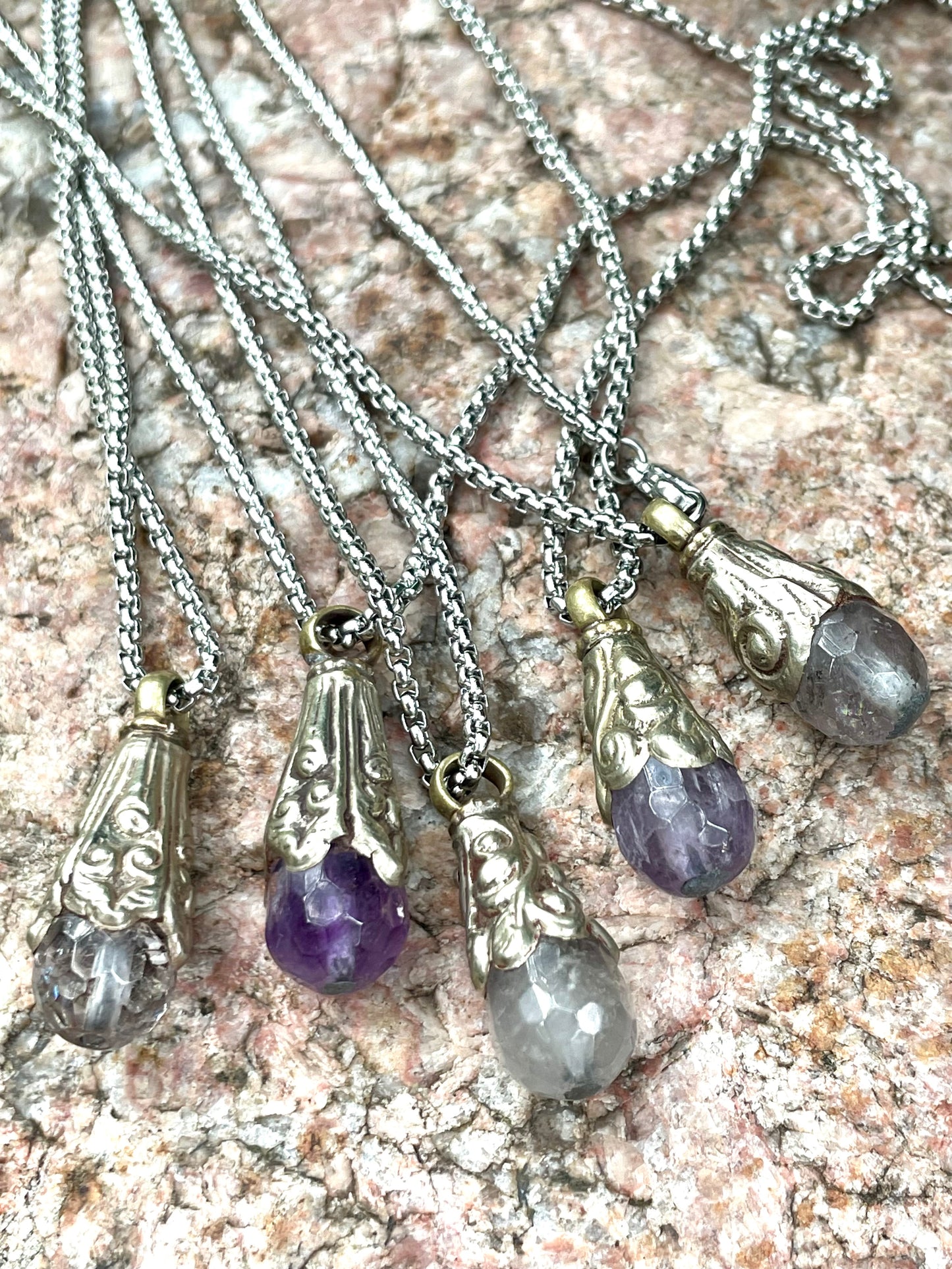 Eva Amethyst Pendant Necklace.