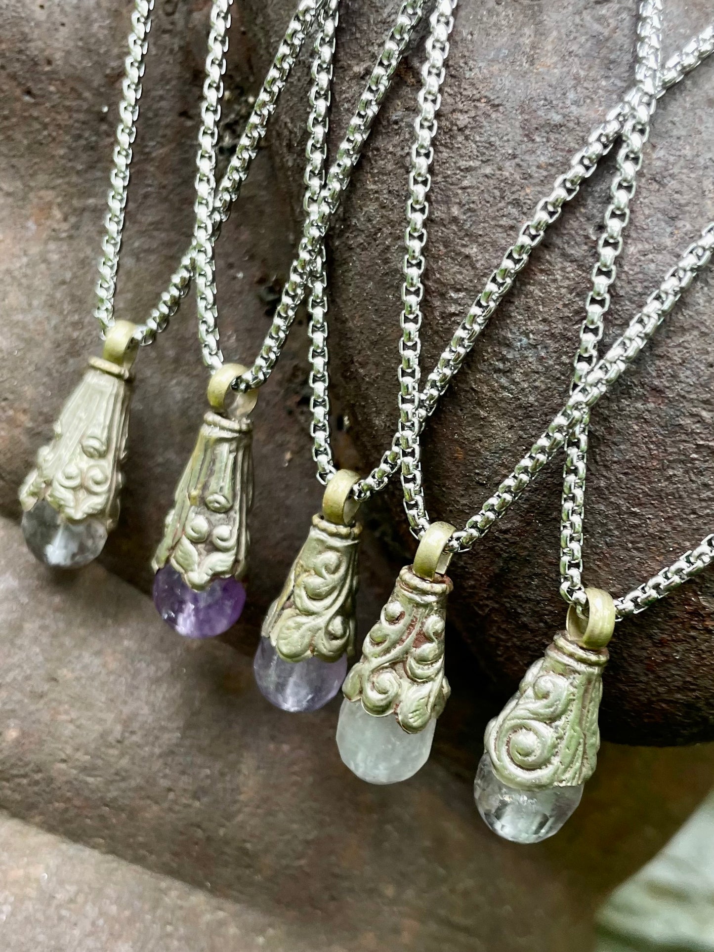 Eva Amethyst Pendant Necklace.