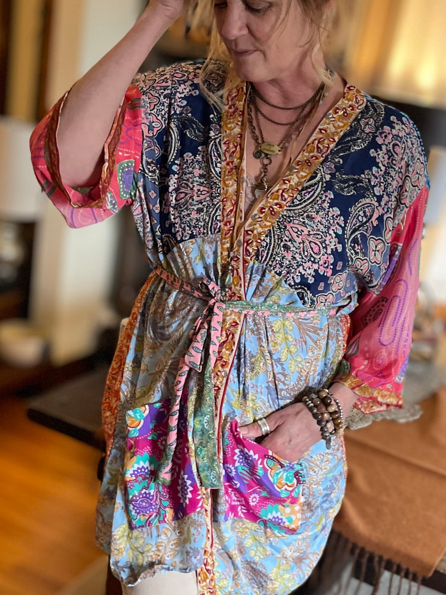 Topangea Silk Sari Robe.