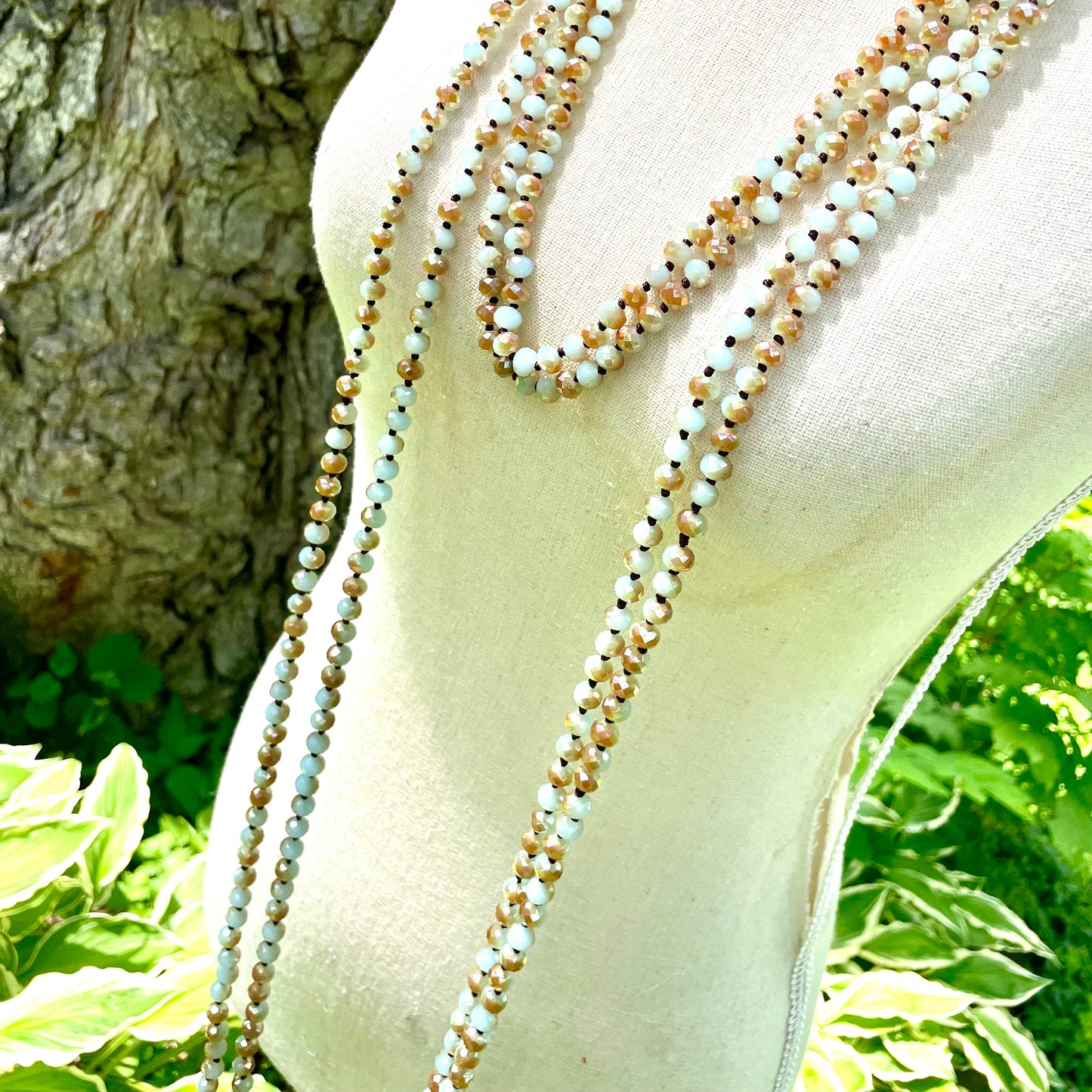 ALJ Ocean Reef Faceted Rosary Bead Necklace