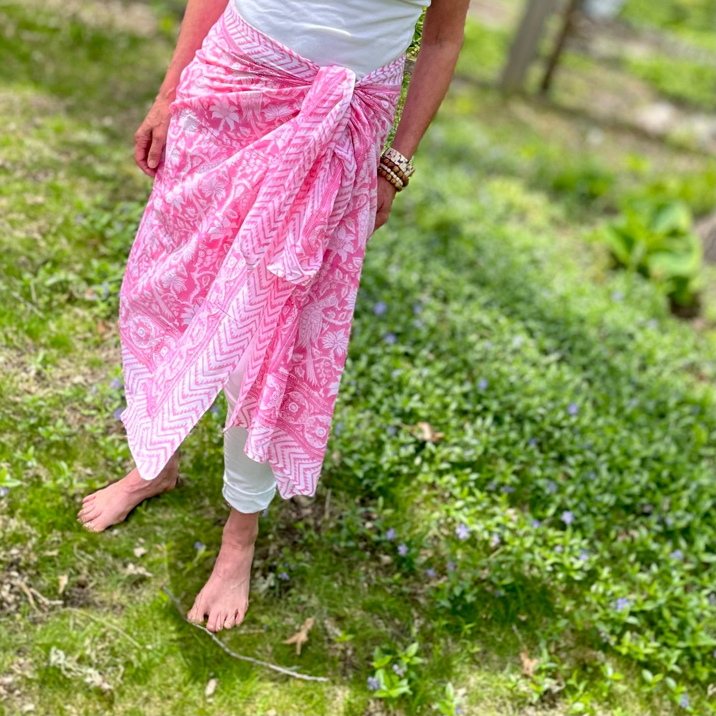 Kayla Cotton Sarong Scarf. Pink