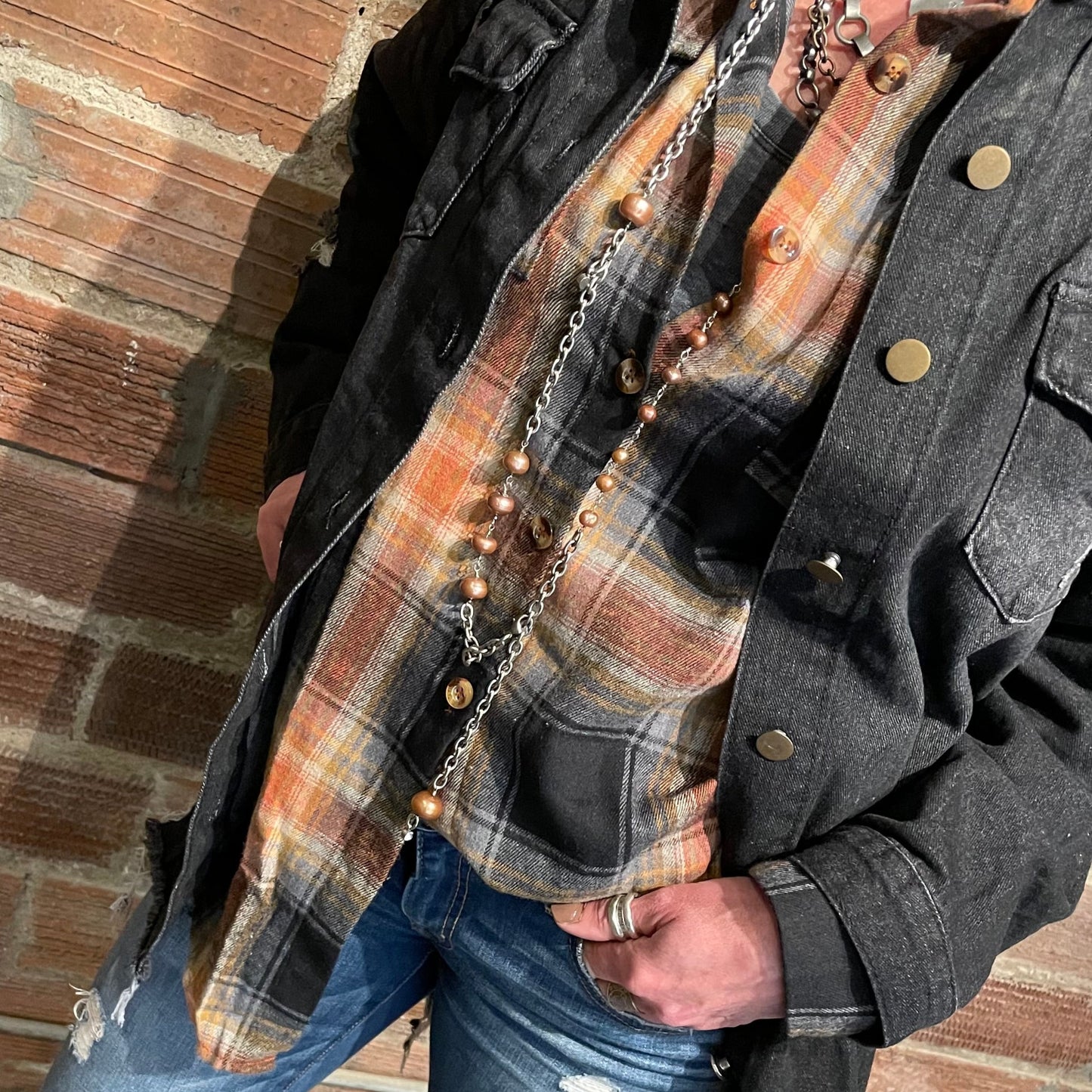 Paxton Plaid Shirt - Rust & Black