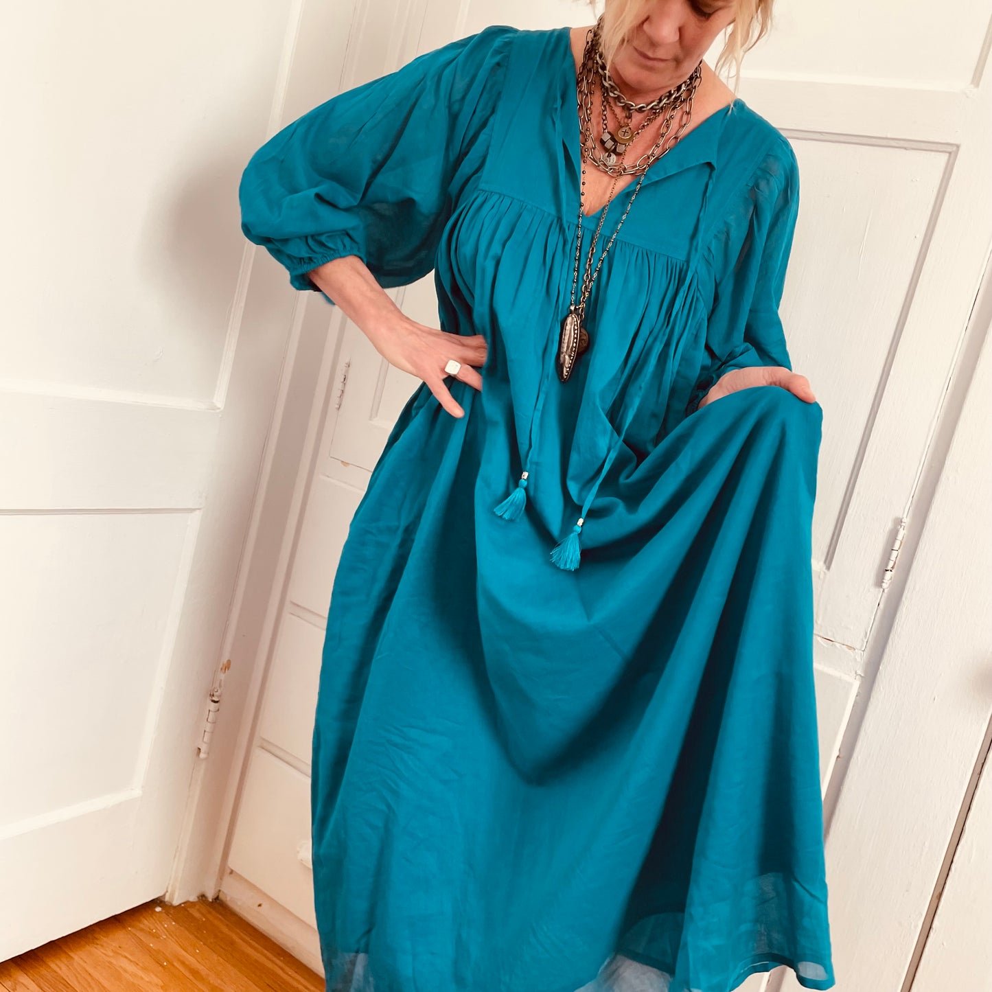 Indigo Breeze Cotton Maxi Dress.