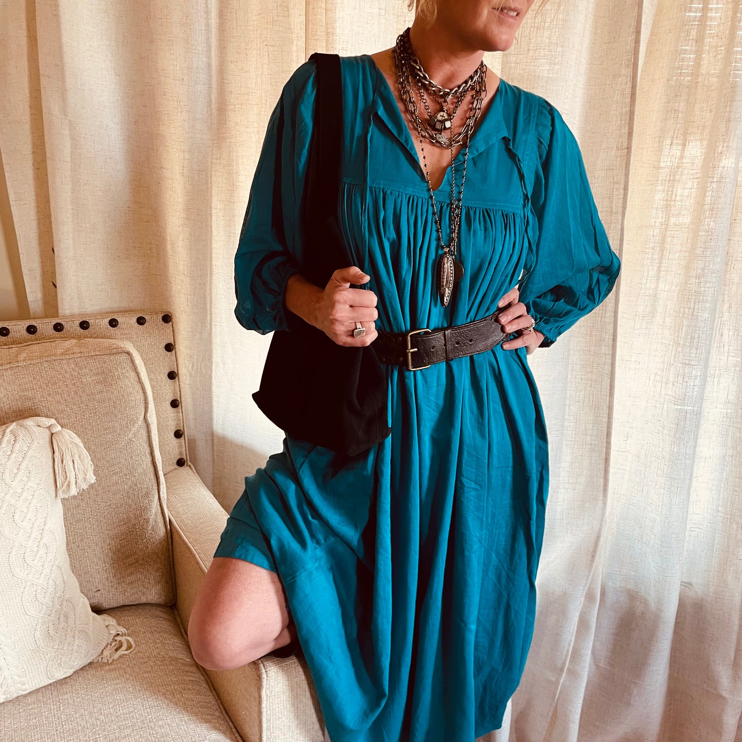 Indigo Breeze Cotton Maxi Dress.