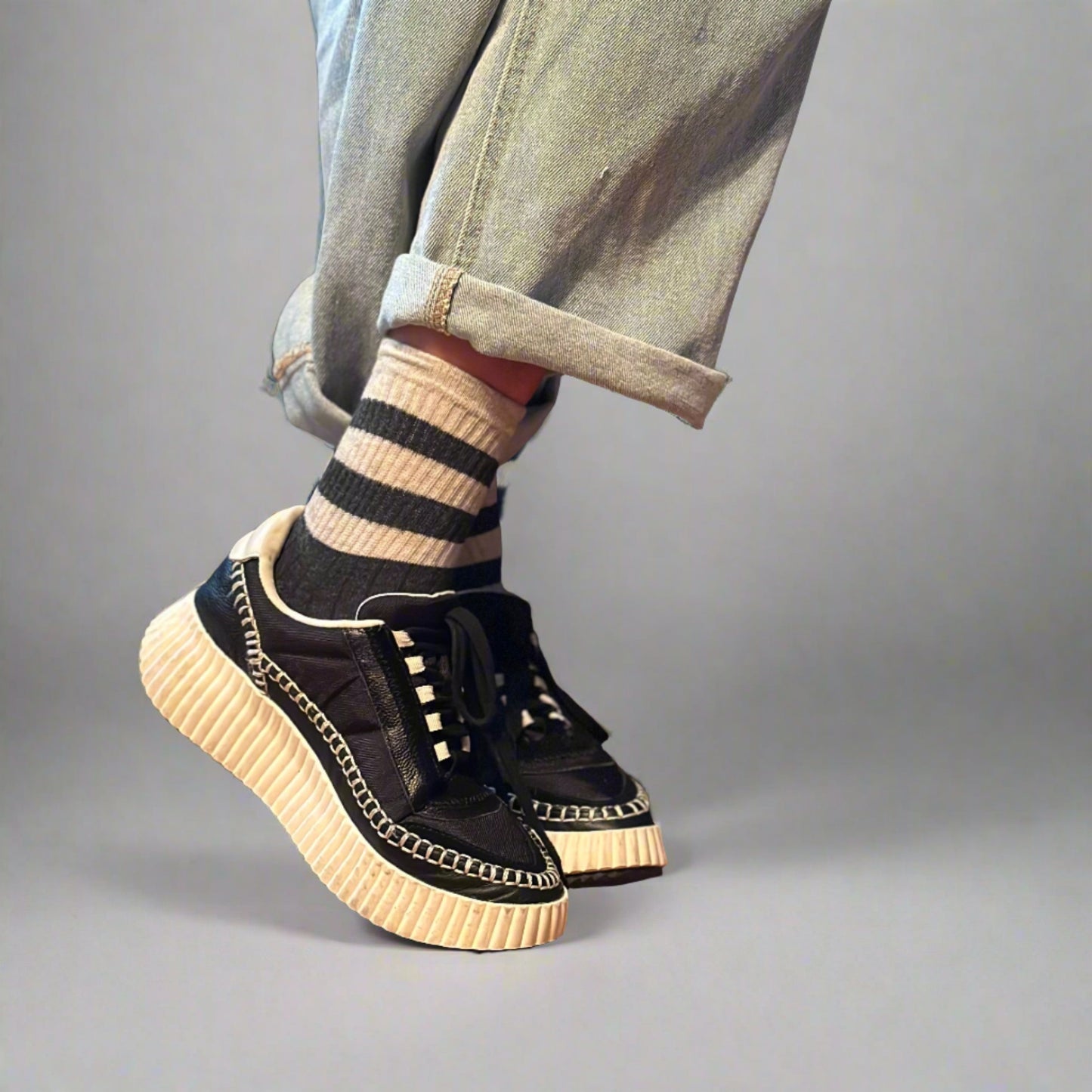 Vintage Striped Crew Sock