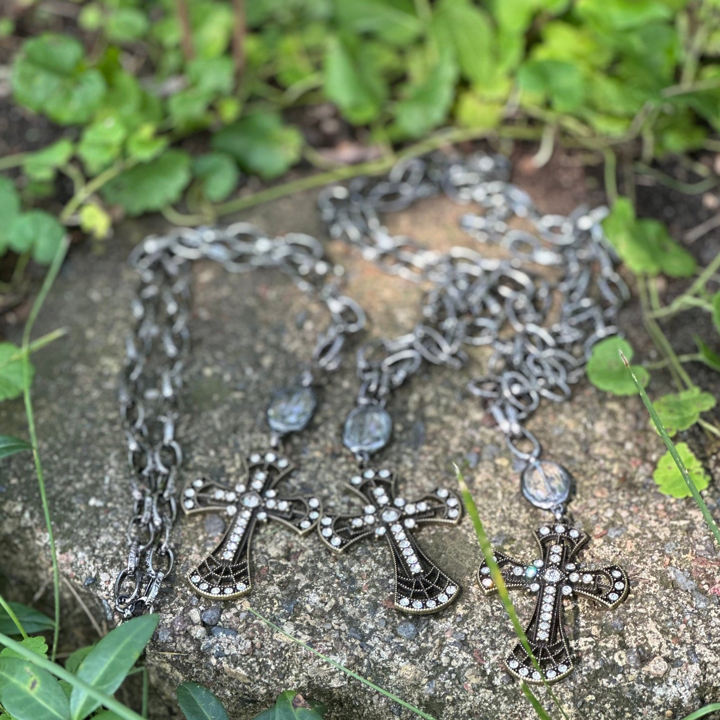 Granger Cross Bling Pendant Necklace.