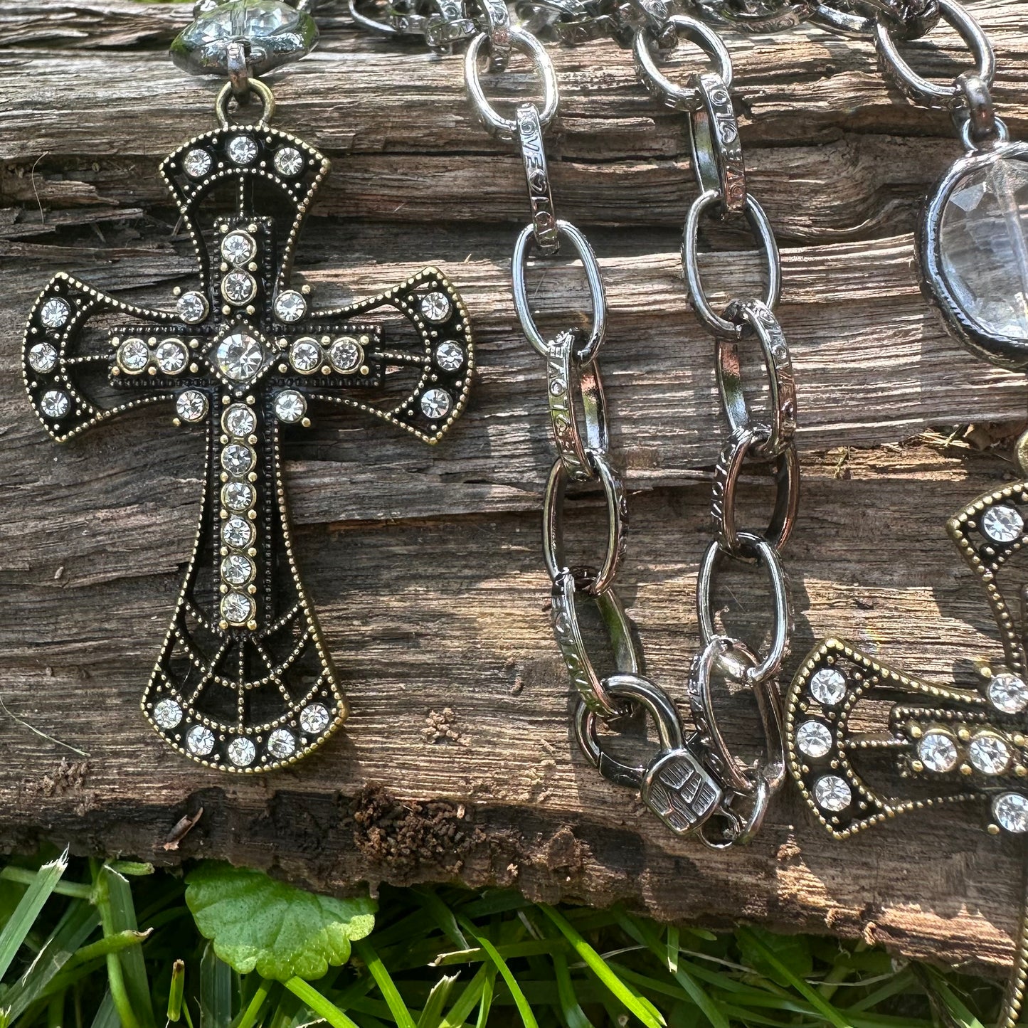 Granger Cross Bling Pendant Necklace.