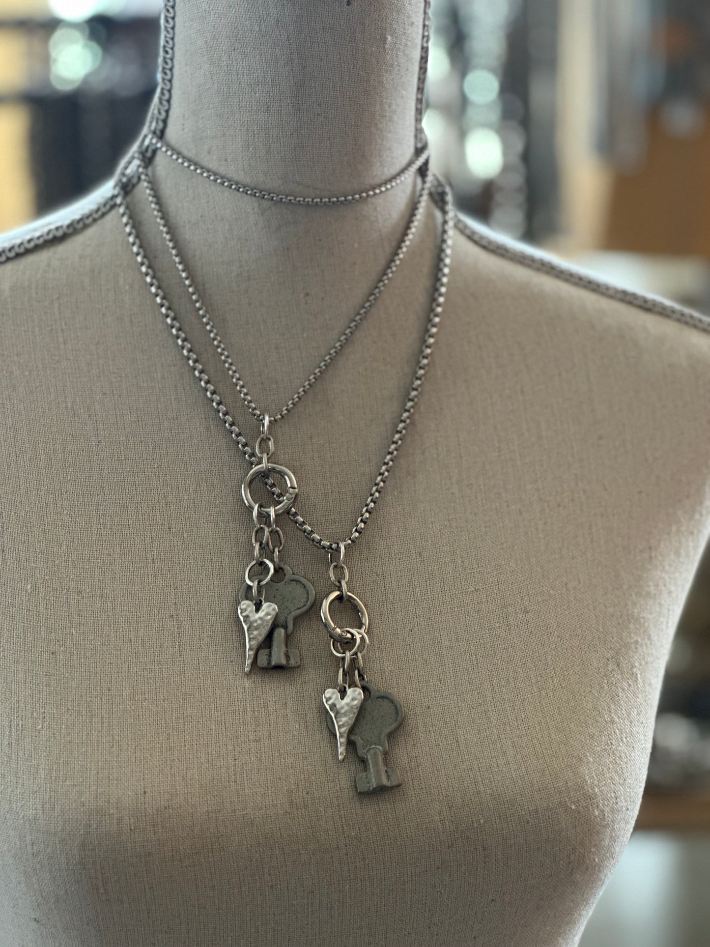 Key to Love Charm Necklace - Silver Smith Collection